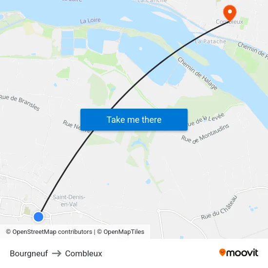 Bourgneuf to Combleux map