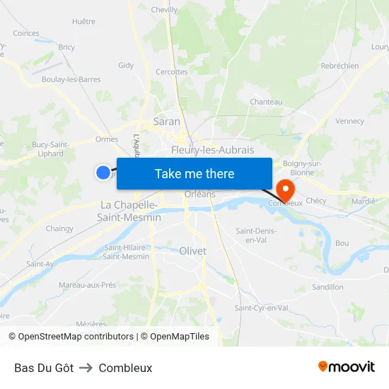 Bas Du Gôt to Combleux map