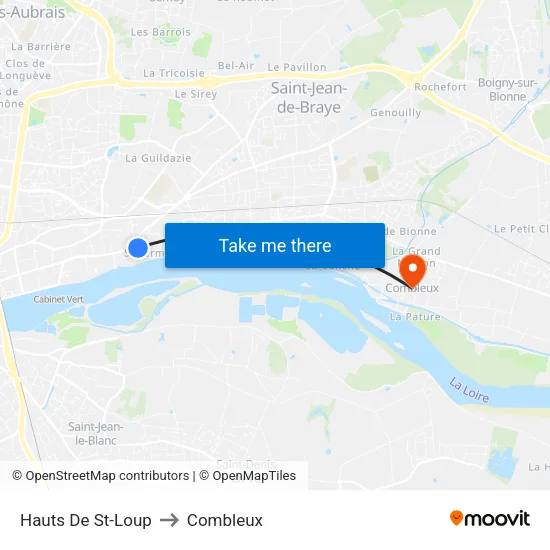 Hauts De St-Loup to Combleux map