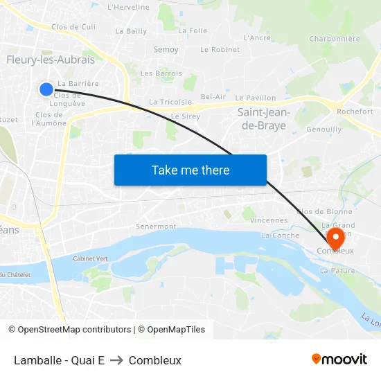 Lamballe - Quai E to Combleux map