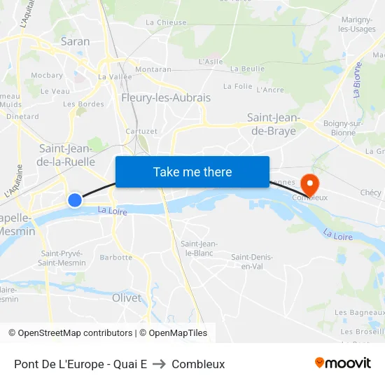 Pont De L'Europe - Quai E to Combleux map