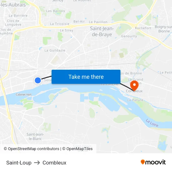 Saint-Loup to Combleux map