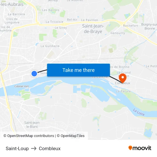 Saint-Loup to Combleux map
