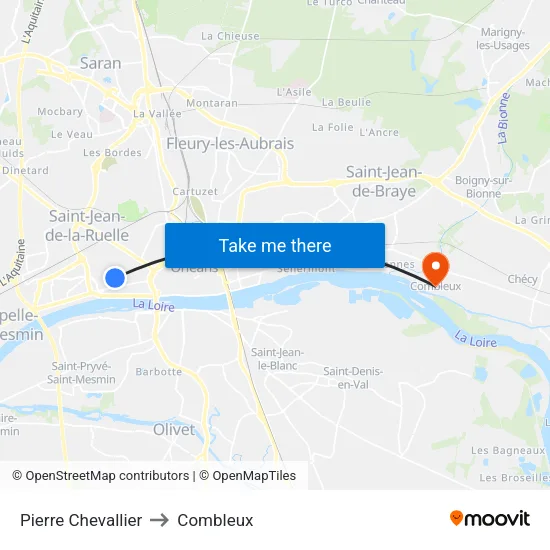 Pierre Chevallier to Combleux map