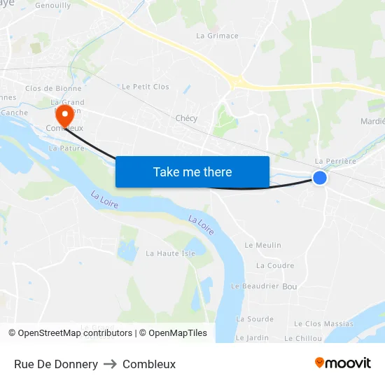 Rue De Donnery to Combleux map