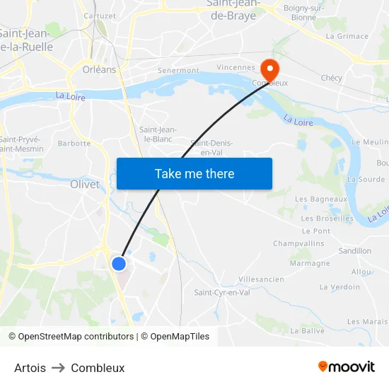 Artois to Combleux map