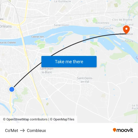 Co'Met to Combleux map
