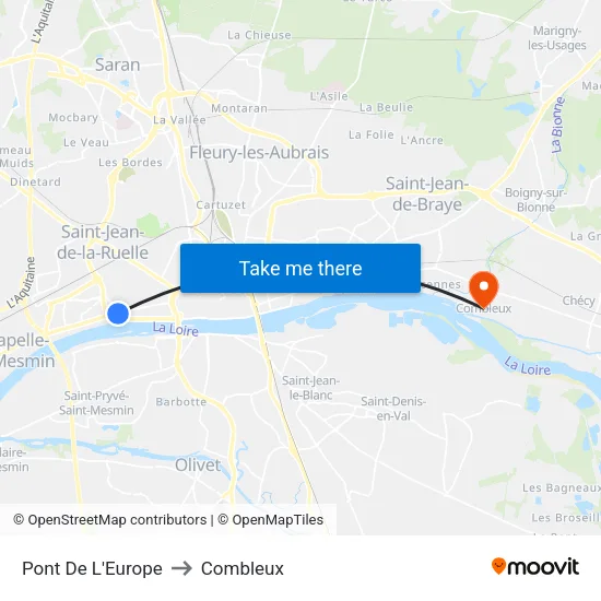 Pont De L'Europe to Combleux map