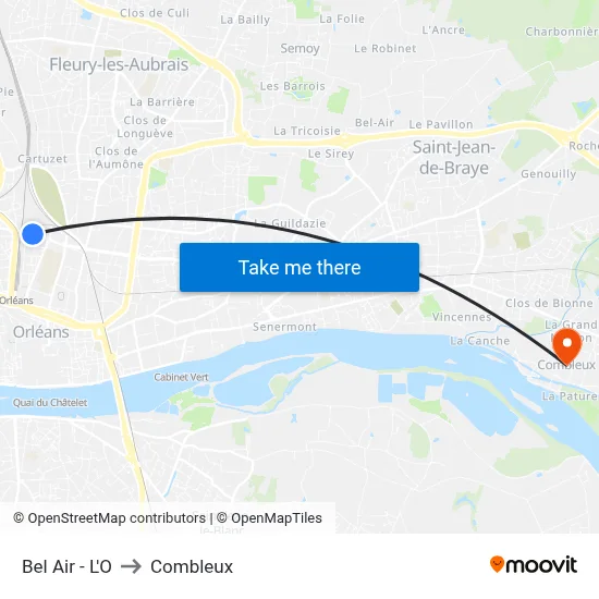 Bel Air - L'O to Combleux map