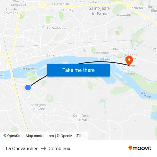 La Chevauchée to Combleux map