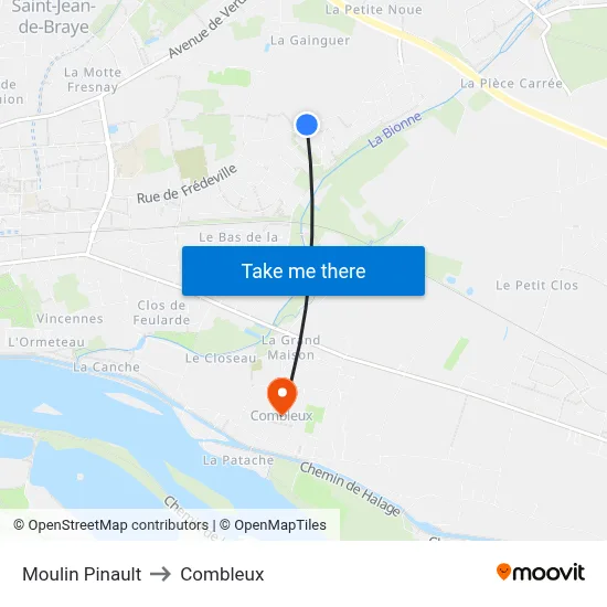 Moulin Pinault to Combleux map