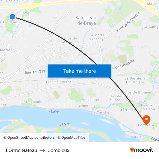 L'Orme Gâteau to Combleux map