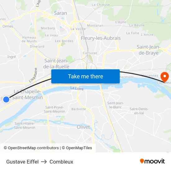 Gustave Eiffel to Combleux map