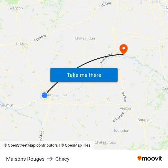 Maisons Rouges to Chécy map