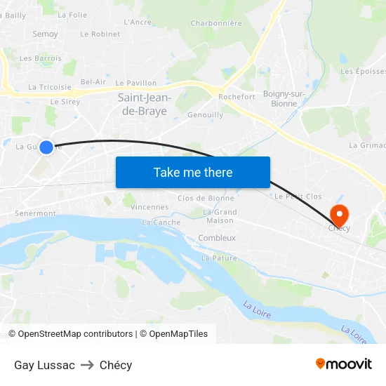 Gay Lussac to Chécy map