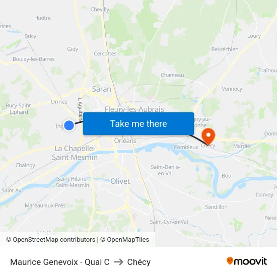Maurice Genevoix - Quai C to Chécy map