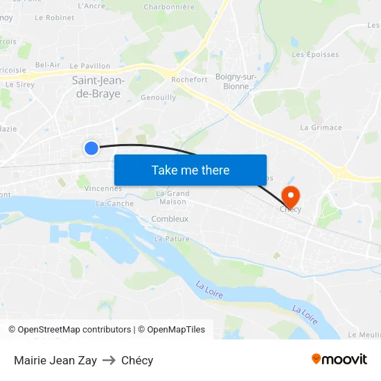Mairie Jean Zay to Chécy map