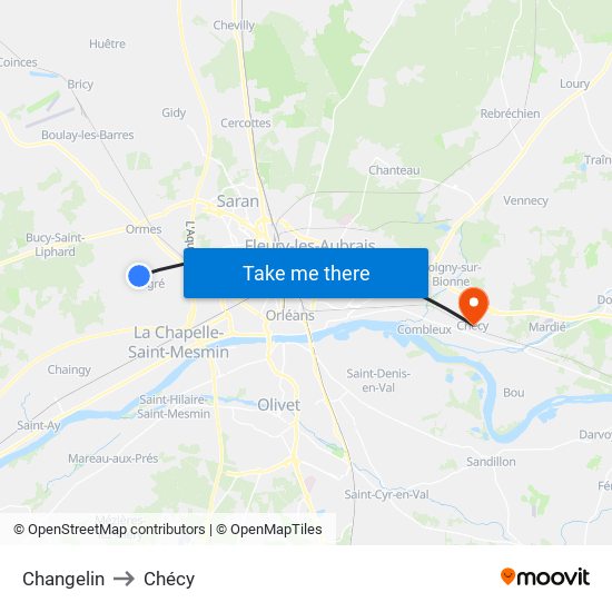Changelin to Chécy map