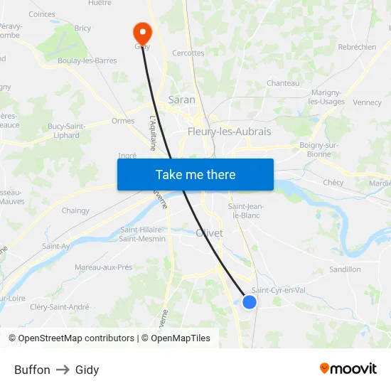 Buffon to Gidy map