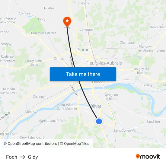 Foch to Gidy map