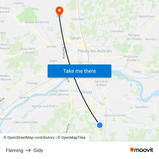 Fleming to Gidy map