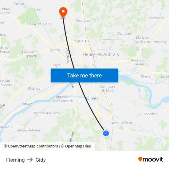 Fleming to Gidy map