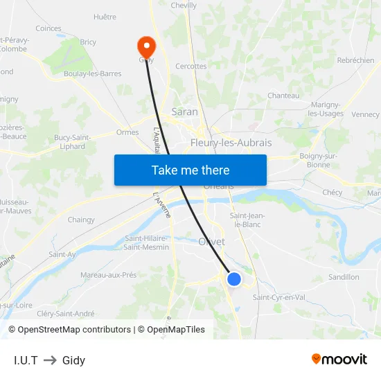I.U.T to Gidy map