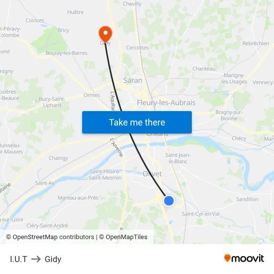 I.U.T to Gidy map
