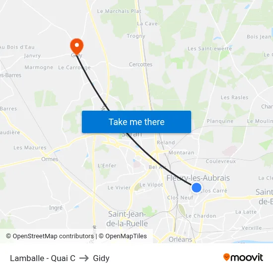 Lamballe - Quai C to Gidy map