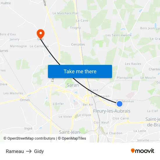 Rameau to Gidy map