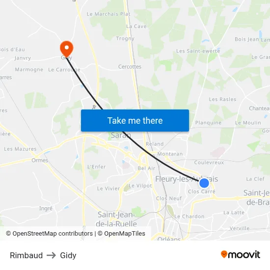 Rimbaud to Gidy map