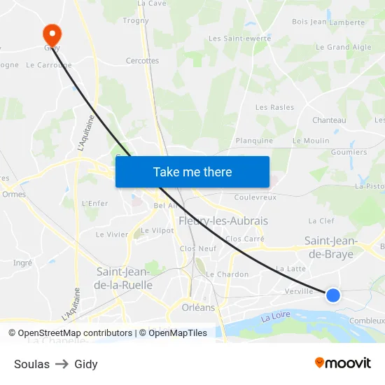 Soulas to Gidy map