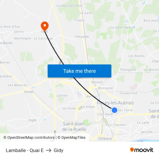 Lamballe - Quai E to Gidy map