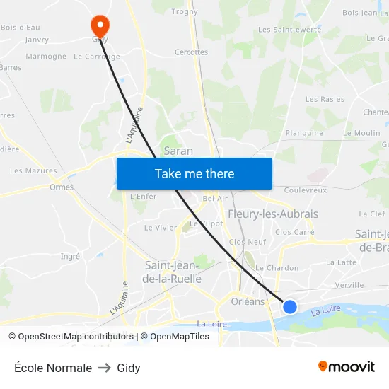 École Normale to Gidy map