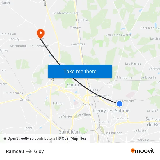 Rameau to Gidy map