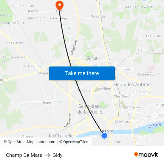 Champ De Mars to Gidy map