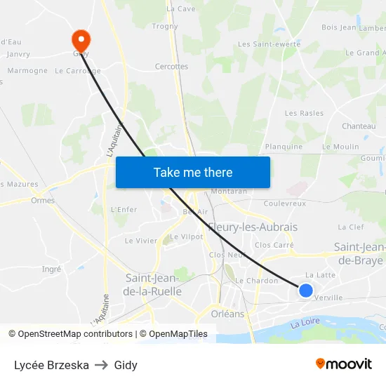 Lycée Brzeska to Gidy map