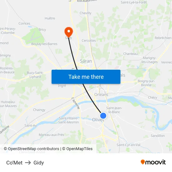 Co'Met to Gidy map
