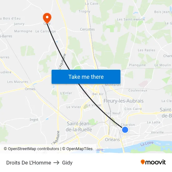 Droits De L'Homme to Gidy map
