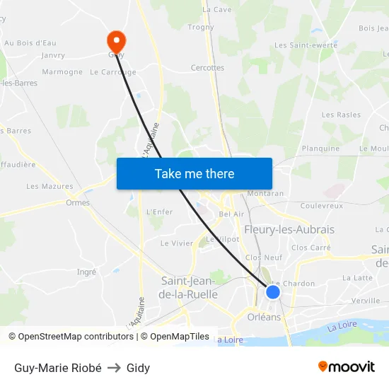 Guy-Marie Riobé to Gidy map