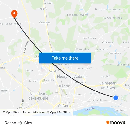 Roche to Gidy map
