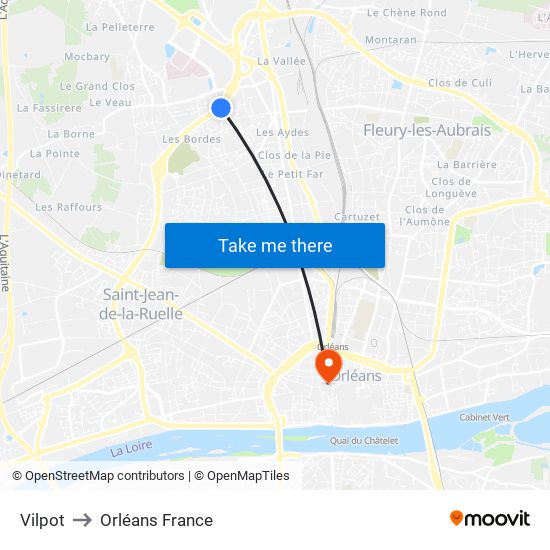 Vilpot to Orléans France map