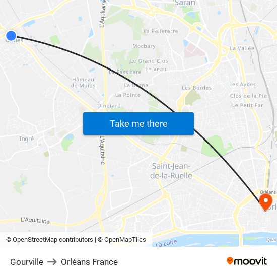 Gourville to Orléans France map