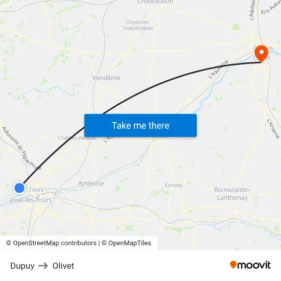 Dupuy to Olivet map