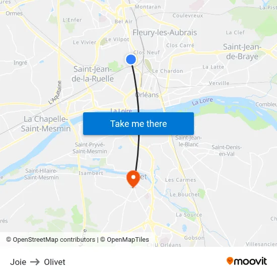 Joie to Olivet map
