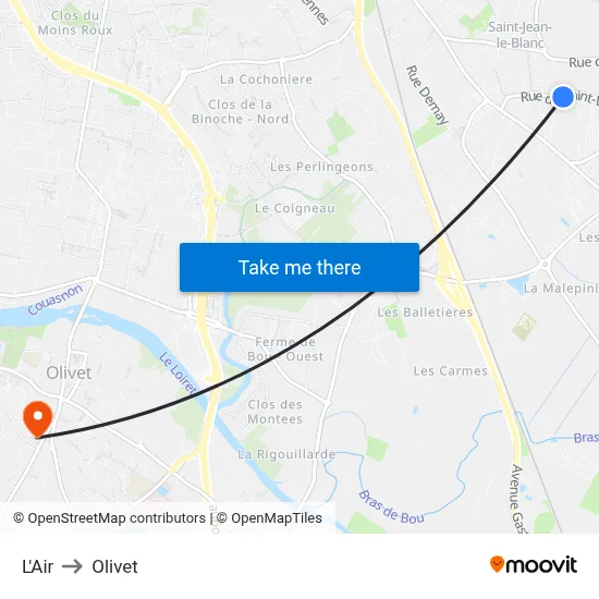 L'Air to Olivet map