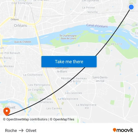 Roche to Olivet map