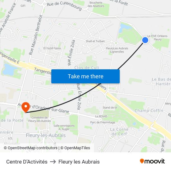 Centre D’Activités to Fleury les Aubrais map
