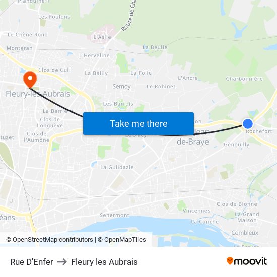 Rue D'Enfer to Fleury les Aubrais map