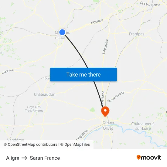 Aligre to Saran France map